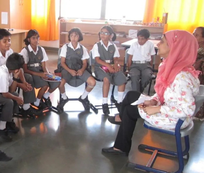 A group of students