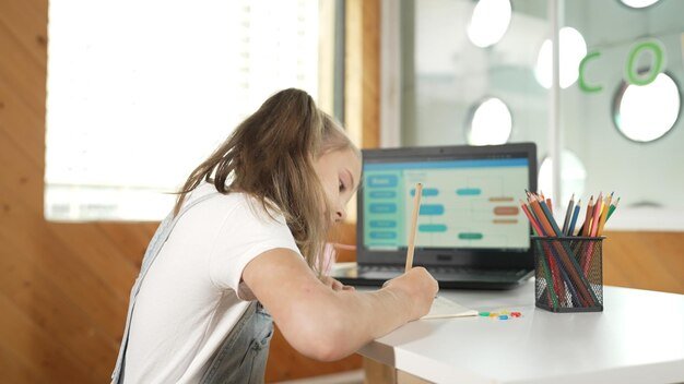 Student writing a report